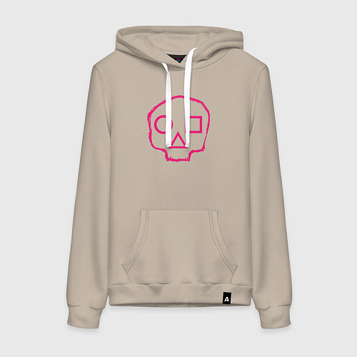 Женская толстовка-худи Череп - игра в кальмара / Миндальный – фото 1