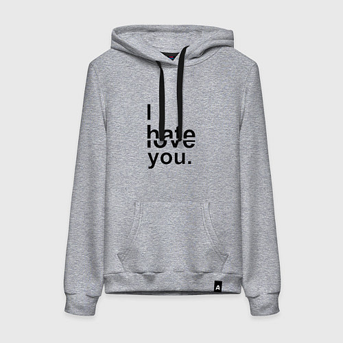 Женская толстовка-худи От любви до ненавести / Меланж – фото 1