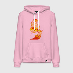 Толстовка-худи хлопковая женская НСК, цвет: светло-розовый