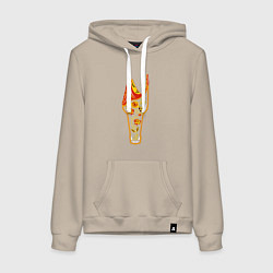 Толстовка-худи хлопковая женская Розочка, цвет: миндальный