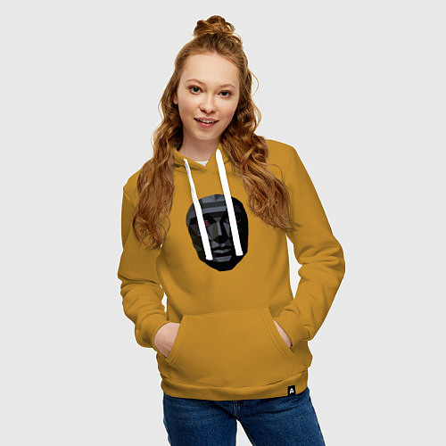 Женская толстовка-худи Маска босса / Горчичный – фото 3