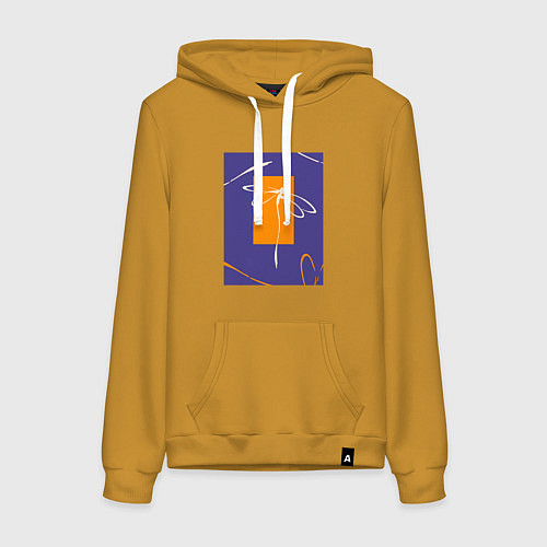 Женская толстовка-худи Силуэт стрекозы-коллаж / Горчичный – фото 1