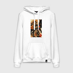 Толстовка-худи хлопковая женская Вархаммер арт, цвет: белый
