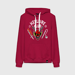 Толстовка-худи хлопковая женская Клуб адского пламени, цвет: маджента