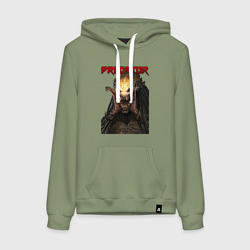 Женская толстовка-худи Predator scream / Авокадо – фото 1