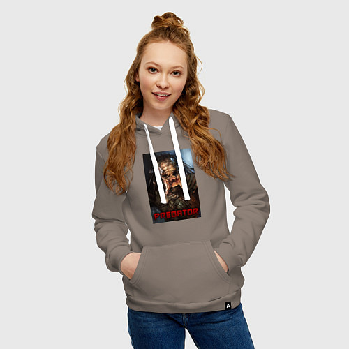 Женская толстовка-худи Predator movie / Утренний латте – фото 3