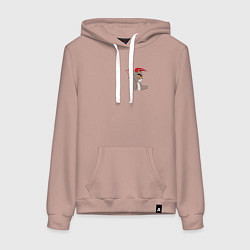 Толстовка-худи хлопковая женская Том демон кот, цвет: пыльно-розовый