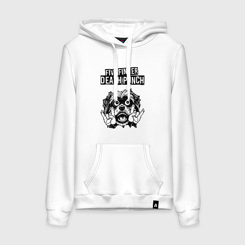 Женская толстовка-худи Five Finger Death Punch - rock dog / Белый – фото 1