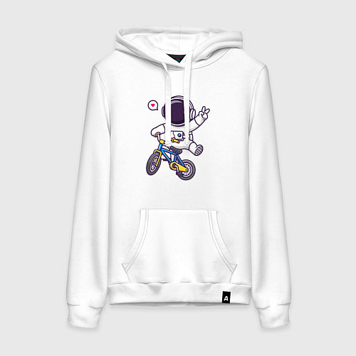 Женская толстовка-худи Космонавт на велике / Белый – фото 1