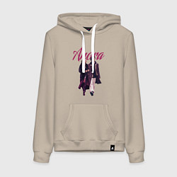 Толстовка-худи хлопковая женская Анора и Иван, цвет: миндальный
