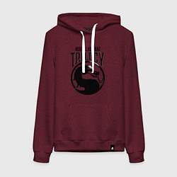 Толстовка-худи хлопковая женская Mortal kombat trilogy, цвет: меланж-бордовый