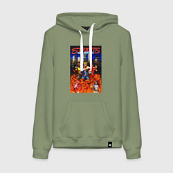 Толстовка-худи хлопковая женская Streets of rage - bare knuckle, цвет: авокадо