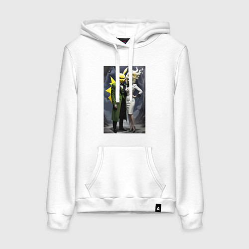 Женская толстовка-худи Ведьма жена Пикачу - нейроарт фантазия / Белый – фото 1