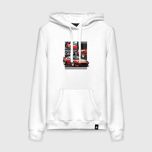 Женская толстовка-худи Спортивная машина по кусочкам и целиком / Белый – фото 1