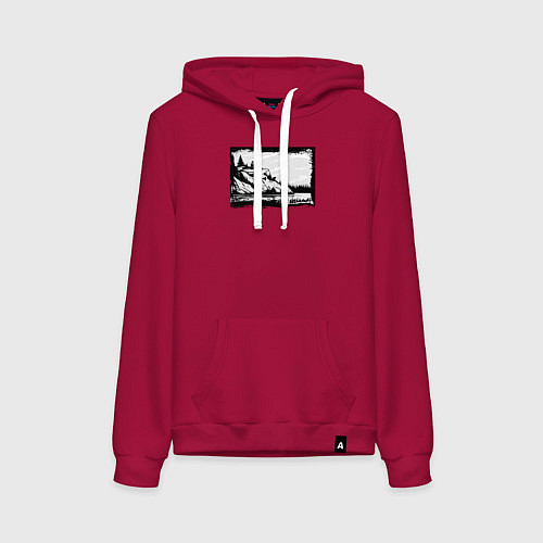 Женская толстовка-худи Дикие тропы и оффроад / Маджента – фото 1