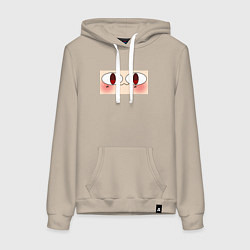 Толстовка-худи хлопковая женская Neco Arc Face meme, цвет: миндальный