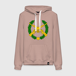 Толстовка-худи хлопковая женская Мотострелковые войска: лавры, цвет: пыльно-розовый