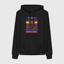 Толстовка-худи хлопковая женская Lakers - James 23, цвет: черный
