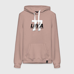 Толстовка-худи хлопковая женская 77 Luka, цвет: пыльно-розовый