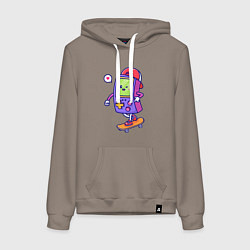 Толстовка-худи хлопковая женская Tetris skater, цвет: утренний латте