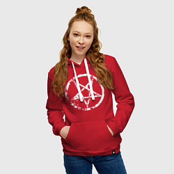 Толстовка-худи хлопковая женская Star pentagram, цвет: красный — фото 2