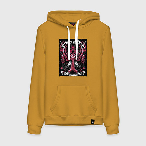 Женская толстовка-худи Metallica - royal arena Denmark / Горчичный – фото 1