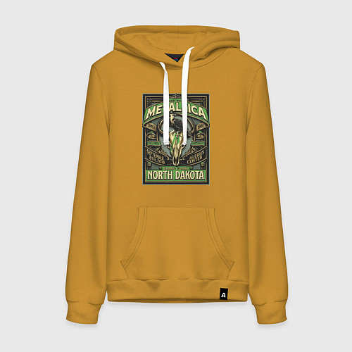 Женская толстовка-худи Metallica - North Dakota playbill / Горчичный – фото 1