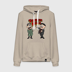 Толстовка-худи хлопковая женская Падение царизма, цвет: миндальный