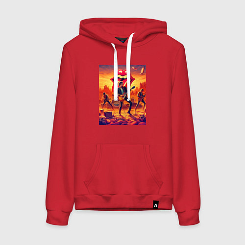 Женская толстовка-худи Rolling Stones - outdoor performance / Красный – фото 1