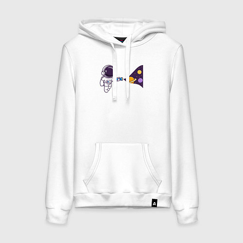 Женская толстовка-худи Космический свет фонарика / Белый – фото 1