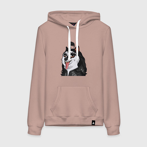 Женская толстовка-худи NFT Doge - Kiss / Пыльно-розовый – фото 1