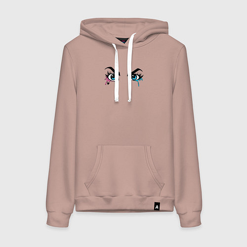 Женская толстовка-худи Глаза Харли / Пыльно-розовый – фото 1