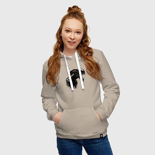 Женская толстовка-худи Мощный ксеноморф / Миндальный – фото 3