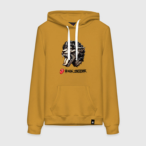 Женская толстовка-худи Mick Jagger - stylization / Горчичный – фото 1