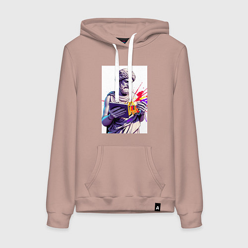 Женская толстовка-худи Античная статуя и граффити / Пыльно-розовый – фото 1