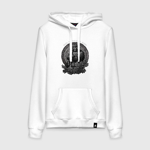 Женская толстовка-худи Воин живёт вечно / Белый – фото 1