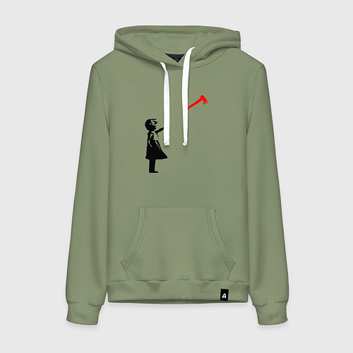 Женская толстовка-худи Девочка и топор / Авокадо – фото 1