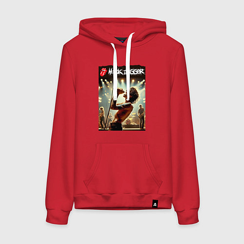 Женская толстовка-худи Мик Джагер - Роллинг Стоунз / Красный – фото 1