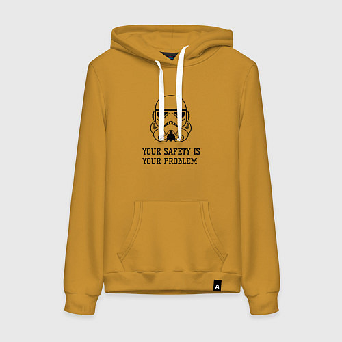 Женская толстовка-худи Ваша безопасность ваши проблемы / Горчичный – фото 1