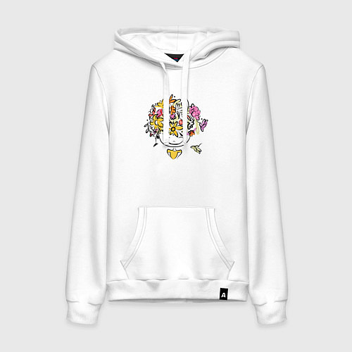 Женская толстовка-худи Весенняя девчонка / Белый – фото 1