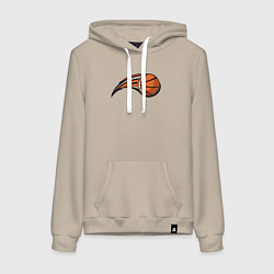 Толстовка-худи хлопковая женская Basketball shot, цвет: миндальный