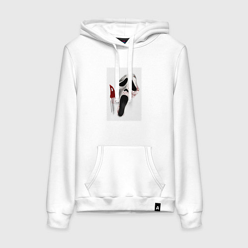 Женская толстовка-худи Крик призрачное лицо / Белый – фото 1