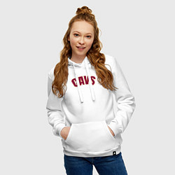 Толстовка-худи хлопковая женская Cavs NBA, цвет: белый — фото 2