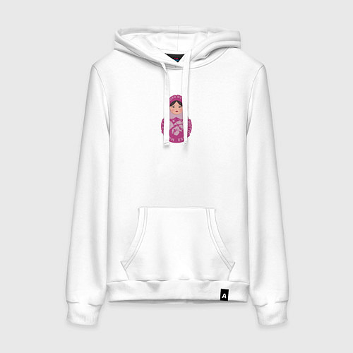 Женская толстовка-худи Матрёшка в розовом / Белый – фото 1