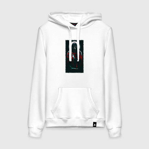 Женская толстовка-худи Крик гостфейс с луной / Белый – фото 1