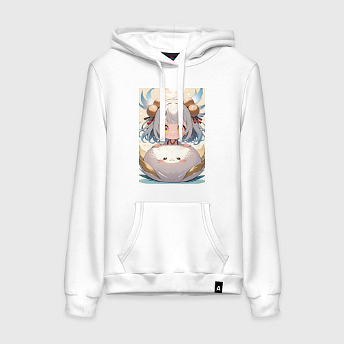 Женская толстовка-худи Малышка с питомцем / Белый – фото 1