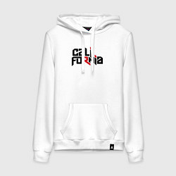 Толстовка-худи хлопковая женская USA - California, цвет: белый
