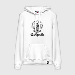 Толстовка-худи хлопковая женская Namaste girl, цвет: белый