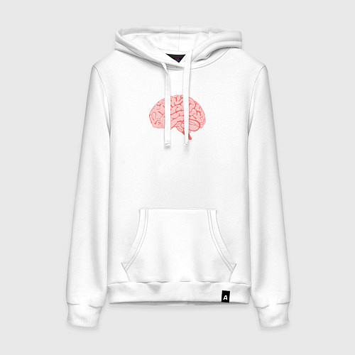 Женская толстовка-худи Мозг иллюстрация / Белый – фото 1