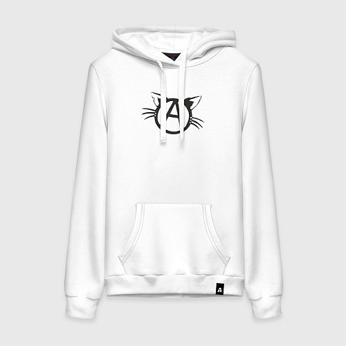 Женская толстовка-худи Cat anarchy / Белый – фото 1